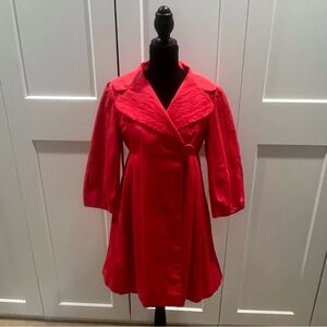 Vintage Nanette Lepore Arrivederci Deep Coral Raincoat Jacket Coat